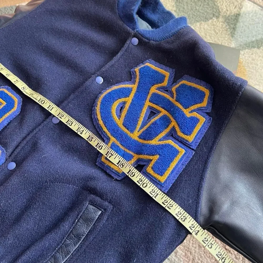 Vintage 1990 Fordham Quality Casuals Varsity Jacket | Wool & Leather | Size 44